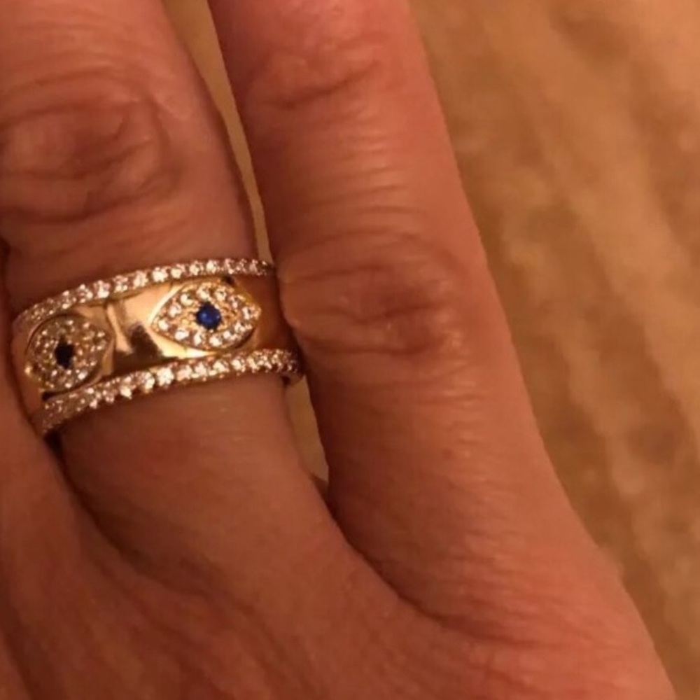 18k Evil Eye Ring - Picture 6 of 16